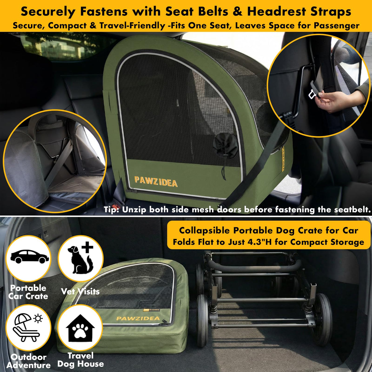 3-in-1 Large Dog Stroller with Detachable Carrier F604