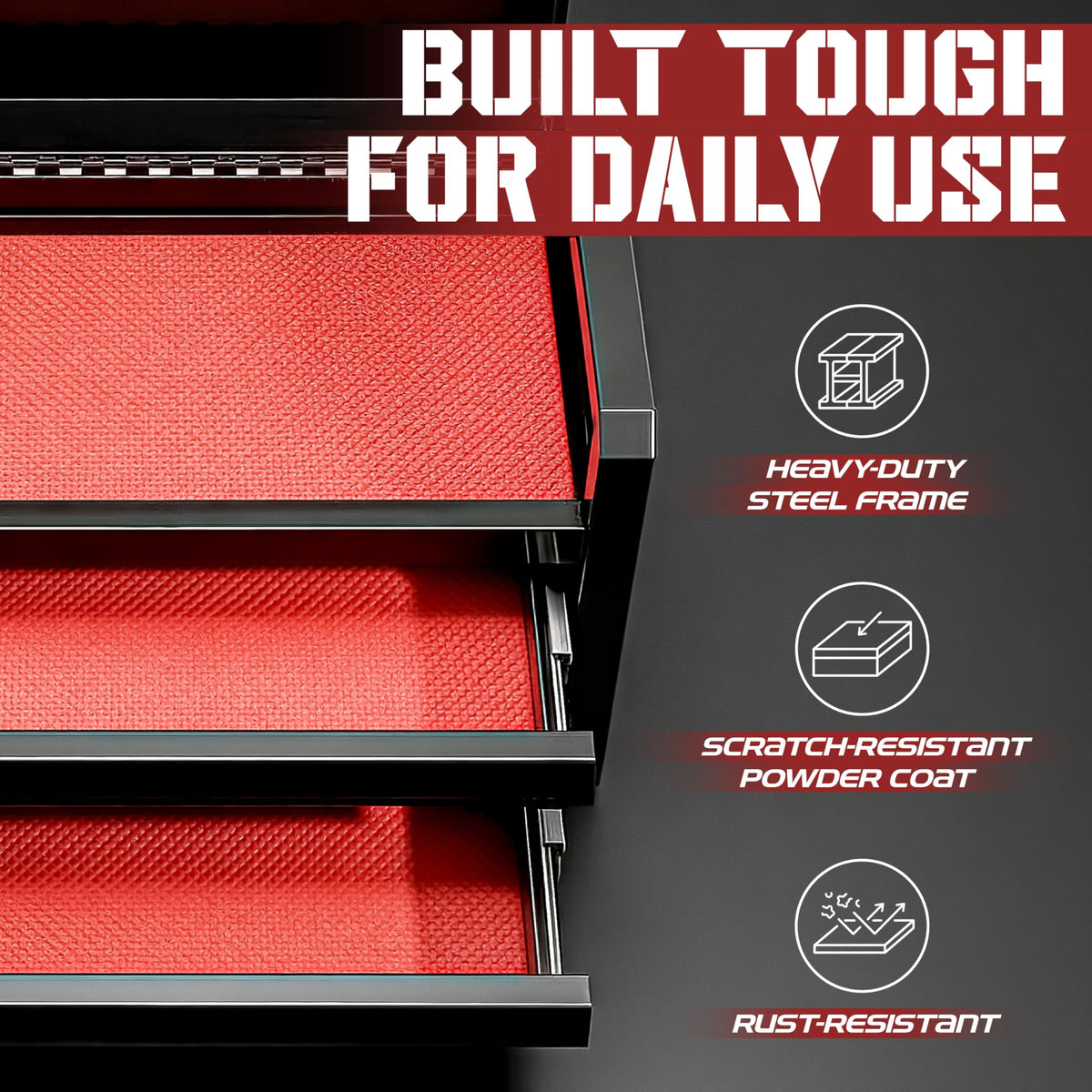 Black 2 Drawer Steel Tool Box Y7245