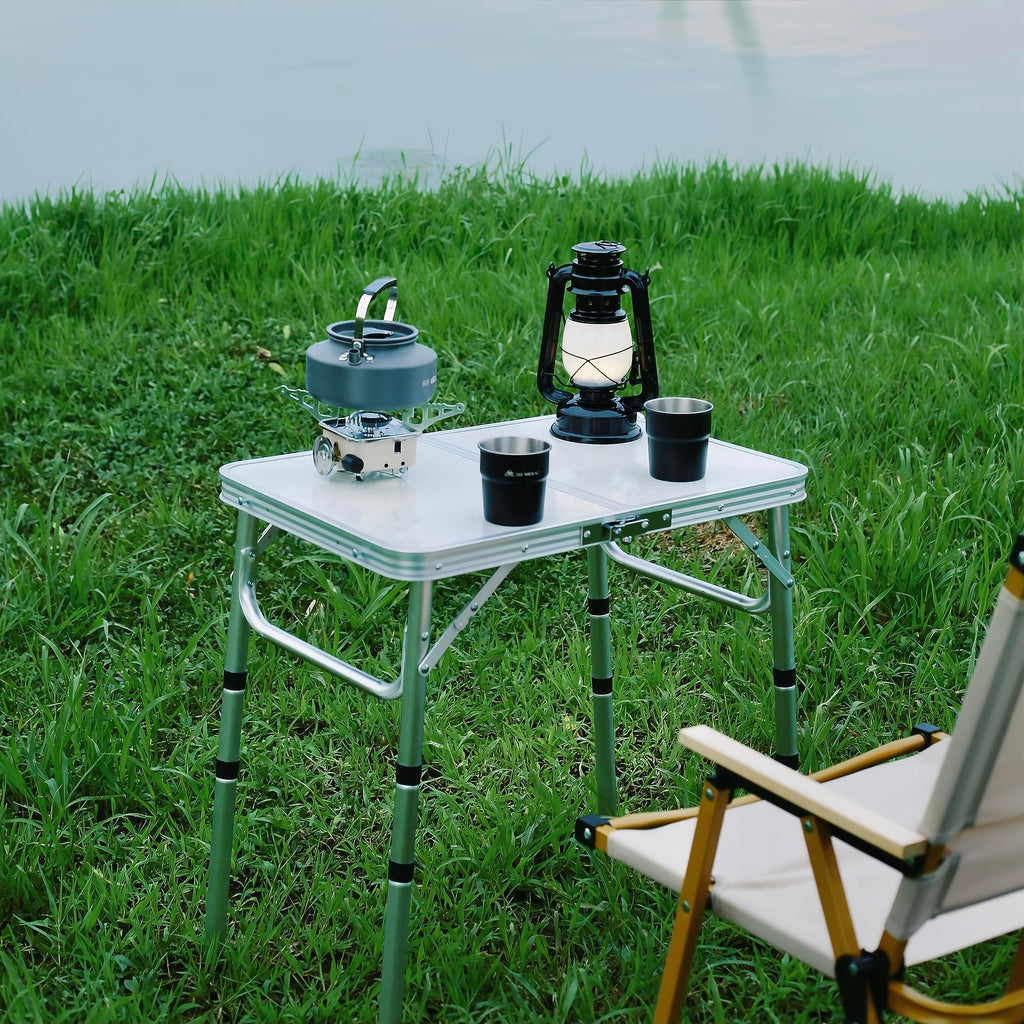 Folding Camping Table, Adjustable Height Portable Picnic Table, 24"x 16" Z73445