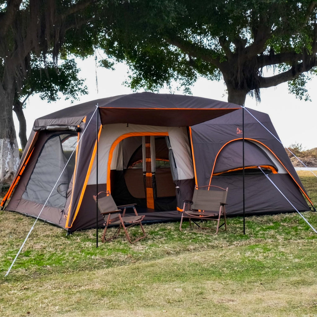 Extra Large 12 Person 2 Room 3 Door Waterproof Double Layer Cabin Tent S7930