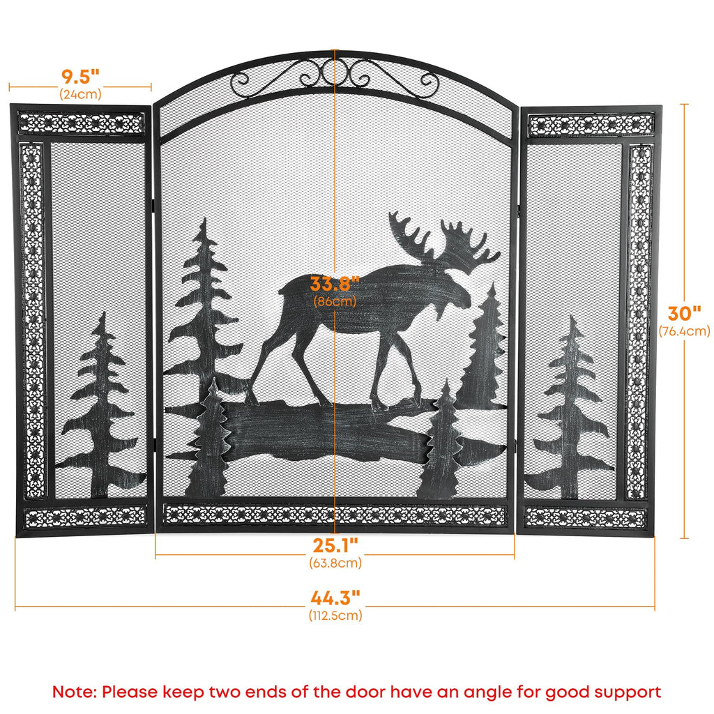 3 Panel Fireplace Screen with Guard Grate H271