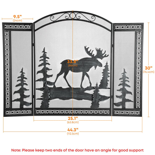 3 Panel Fireplace Screen with Guard Grate H271