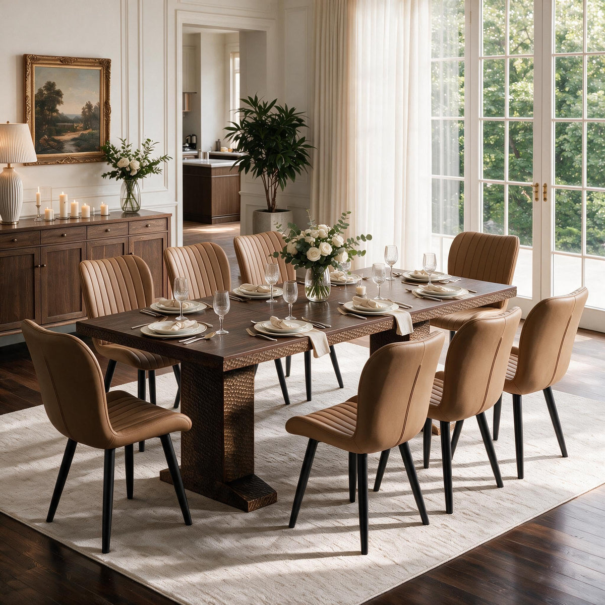 Extendable Dining Table Set for 8 J739